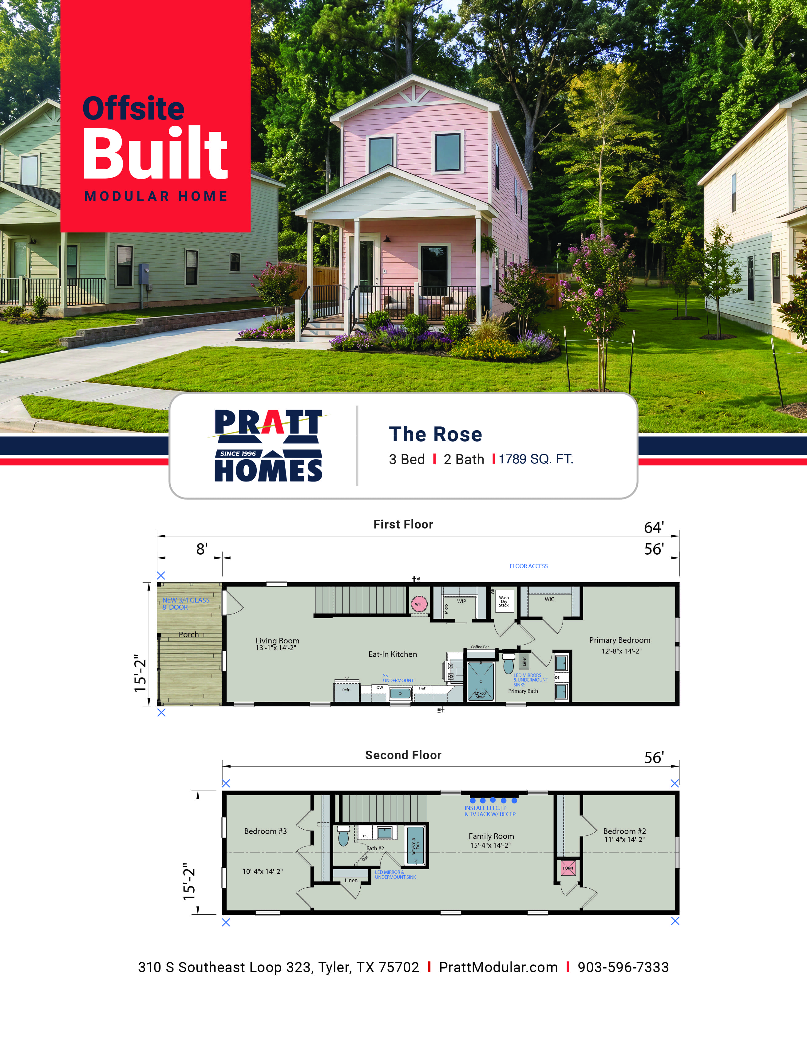 The Rose Two-Story Modular Home | Pratt Homes